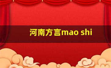 河南方言mao shi